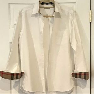 Men’s Burberry long sleeve shirt -White
